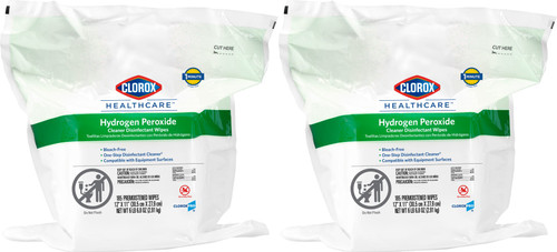 Clorox Healthcare® Hydrogen Peroxide Unscented 1-Step Disinfectant Clnr Multi Surf Wipe Rfll 185 Count/Pack 2 Packs/Case