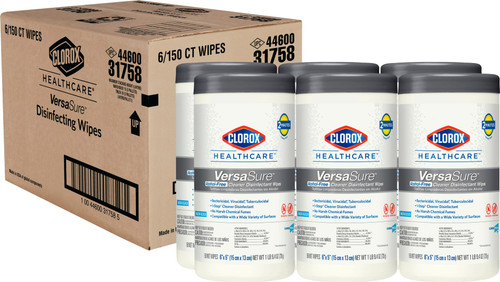 Clorox Healthcare® VeraSure® One-Step Disinfectant Multi Surface Wipe Quat Antibacterial 150 Count/Pack 6 Packs/Case