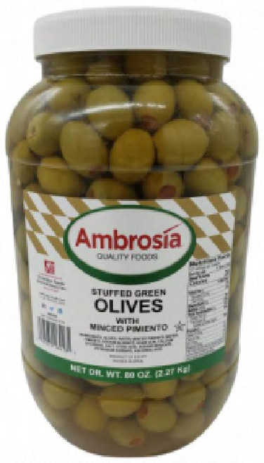 AMBROSIA® Stuffed Queen Green Olives 1 GAL 120/130 4 Count/Case