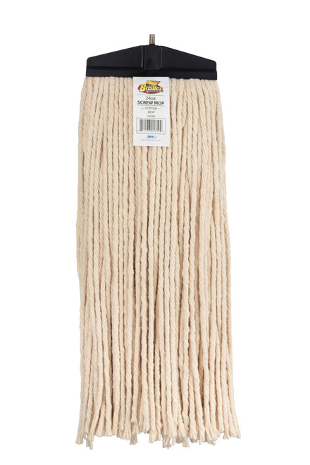 Mop Head 24 OZ Cotton 4PLY Cut End Screw Top Plastic Cover 1/Each