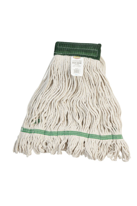 Mop Head Medium (MED) White Cotton Synthetic Fiber 4PLY Loop End Launderable 1/Each