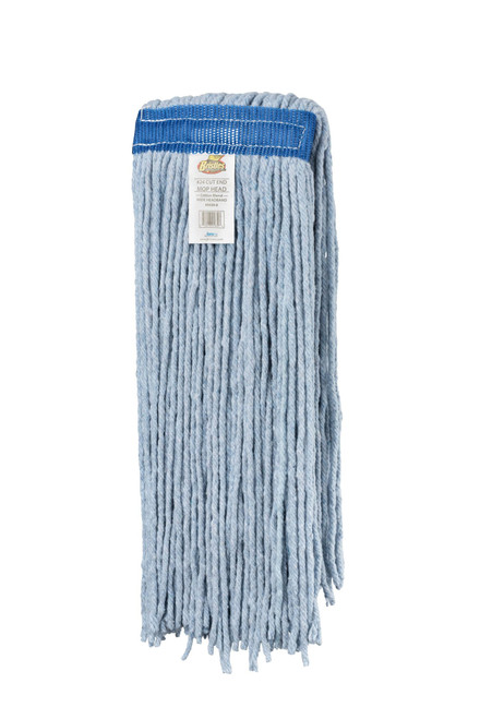 Mop Head 24 OZ Blue White Cotton Cut End 1/Each