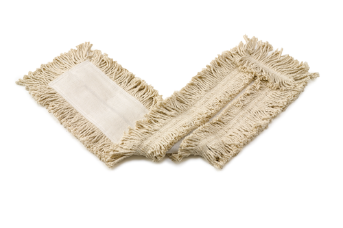 L255 Dust Mop Pad 36X5 IN White Cotton Cut End Disposable Envelope Backing Pretreated 1/Each