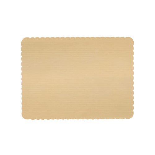 Cake Board 1/2 Size Paperboard Gold Rectangle Scalloped Double Wall Embossed 50/Case