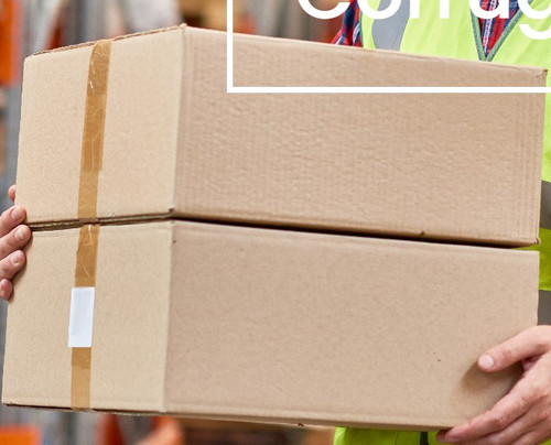Half Slotted Container (HSC) 40.5X46.5X20 IN Kraft Corrugated Cardboard 350# Double Wall Die Cut Printed 1/Each