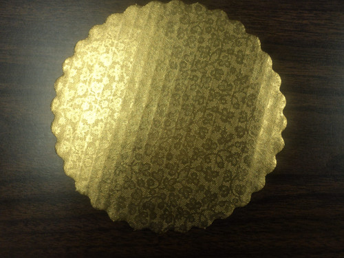 Cake Board 6.25 IN Corrugated Paperboard Gold Round 200/Case