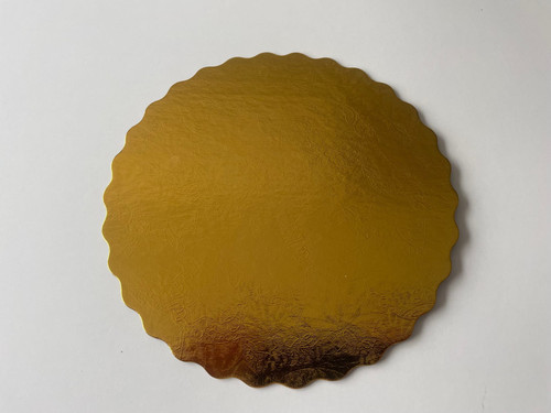 Cake Circle 12 IN Gold Scalloped Thin Wall Embossed 100/Case