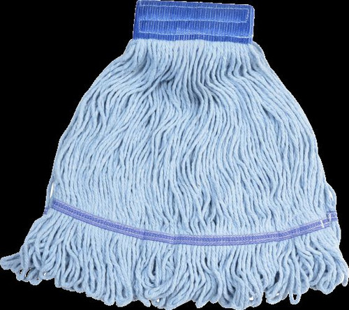 Victoria Bay Mop Head Medium (MED) Blue Cotton Blend Looped 5IN Wide Headband 12/Case
