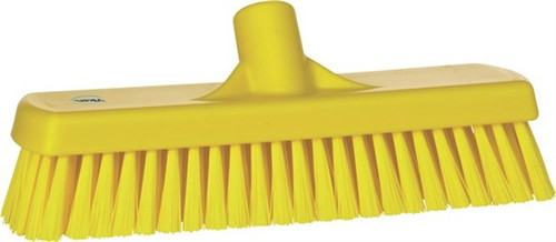 Vikan® Deck Floor Wall Washing Brush 12X3.3X4.3 IN PP Polyester Stainless Steel Yellow Stiff Bristles 1/Each