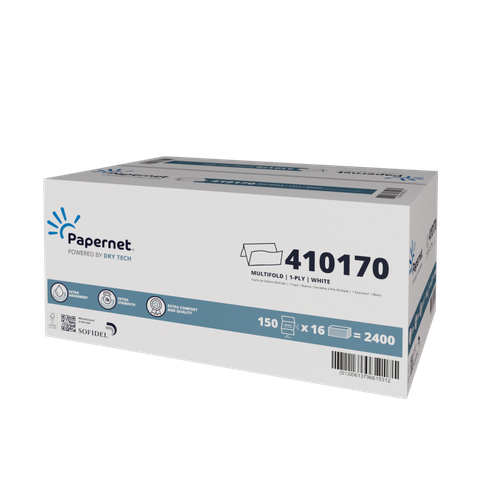Papernet Dry Tech Folded Paper Towel 9.5X9.25 IN White Multifold 2400/Case