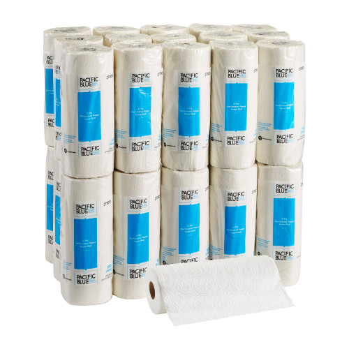 Pacific Blue Select Roll Paper Towel 9X11 IN 2PLY White Hardwound Perforated 100 Sheets/Roll 30 Rolls/Case