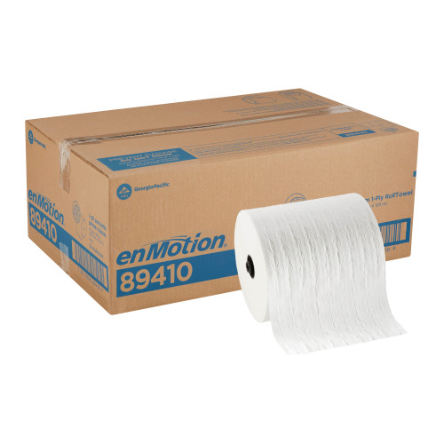 enMotion® Roll Paper Towel Recessed Impulse 8 Automated 9IN X425FT 1PLY White Hardwound 425 Sheets/Roll 6 Rolls/Case