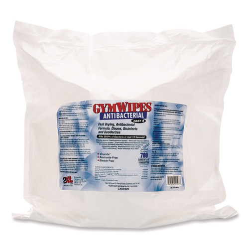Gym Equipment Wipe 6X8 IN Rayon Cellulose Fresh Antibacterial 700 Count/Pack