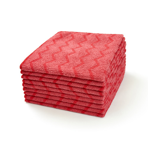Hygen™ All Purpose Cleaning Cloth 16X16 IN Microfiber Red 12/Case