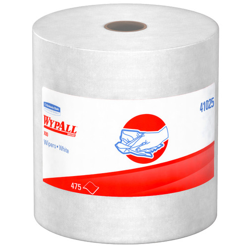 WypAll® X80 Cleaning Towel 12.4X12.2 IN Heavy Duty HydroKnit White Jumbo Roll 475 Sheets/Roll 1 Rolls/Case