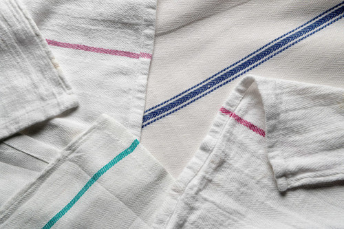 Dish Towel 15X26 IN Cotton Multicolor Herringbone 12/Bag