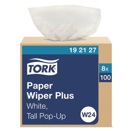 Tork Advance Wipe  16.25X9.25 IN Folded: 4.1X9.25 IN Multifold M Pop-Up Box Refill Plus 100 Count/Pack