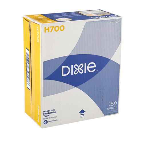 Dixie® Kitchen Cleaning Wipe 23.5X13 IN Medium 1 Blue Blue Stripe Reuseable 150/Case