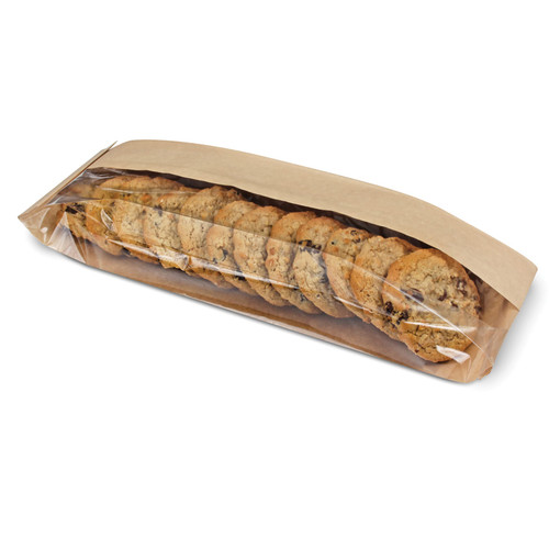 Bagcraft® Dubl View ToGo!® Deli Bag 5.75X2.75X9.5 IN Wax Coated Paper PP Kraft With Window 500/Case