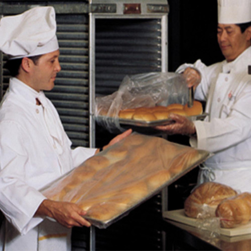 Bun Pan Bag Roll 27X37 IN HDPE 0.5MIL Clear With Open Ended Closure FDA Compliant With Ties Flat 200/Roll