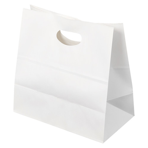 Victoria Bay Bag 11X6X11 IN Paper White With Die Cut Handle Closure Gusset 500/Bundle