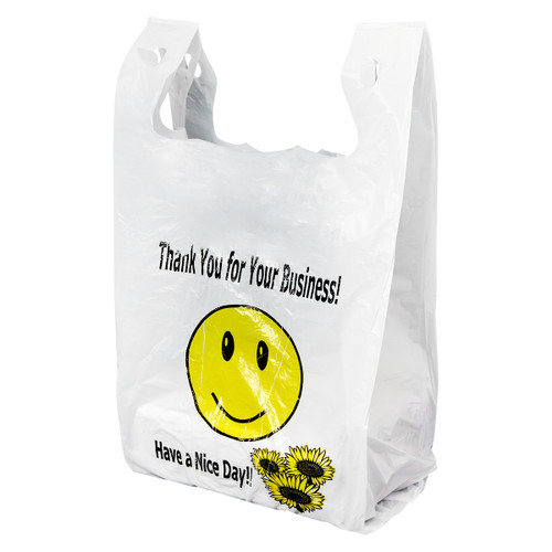 Victoria Bay Bag 12X7X23 IN 1/6 High-Density Polyethylene (HDPE) 22MIC Smiley Face 500/Case