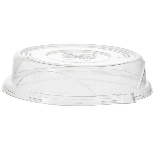 Lid Dome 9X1.5 IN 1 Compartment RPET Clear Round For Plate Unhinged 300/Case