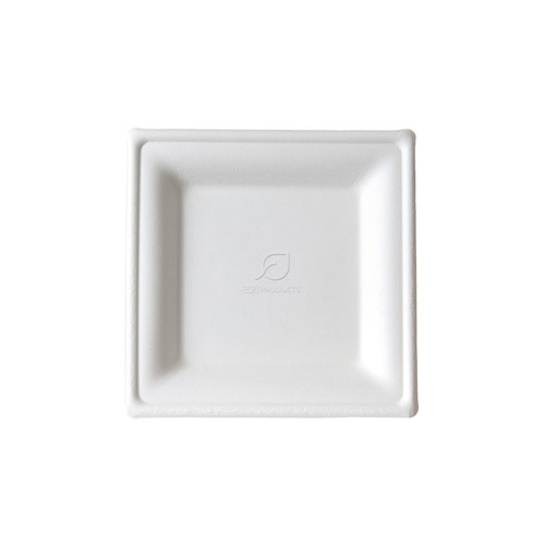 Plate 6X6X1 IN Sugarcane White Square 500/Case