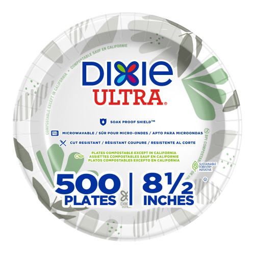 Dixie® Ultra Plate 8.5 IN Paper Multicolor Pathways Round Heavy Duty 500/Case