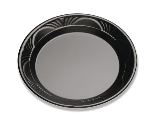Plate 9 IN Plastic Black 500/Case