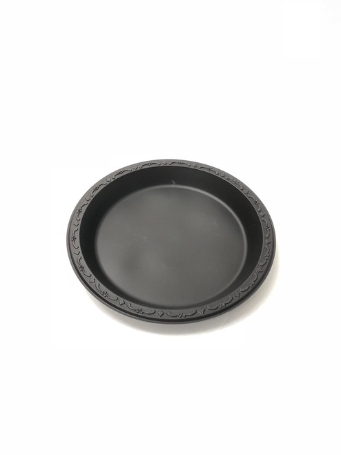 Pebble Box Plate 9 IN PP Black Microwave Safe Grease Resistant 400/Case