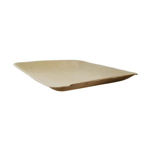 Plate 6.3X6.3X0.8 IN Palm Leaf Natural Square 25 Count/Pack 4 Packs/Case 100 Count/Case