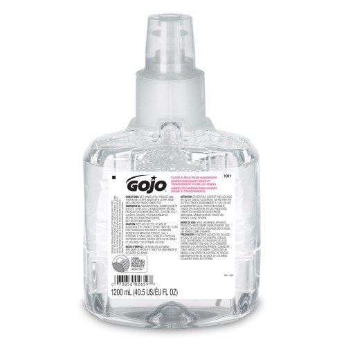 GOJO® Handwash Foam 1200 mL 5.11X3.69X8.95 IN Fragrance Free Clear Refill For LTX-12 2/Case