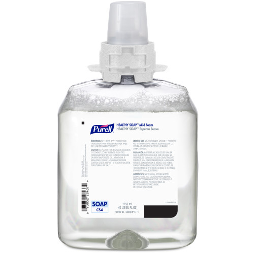 Purell® Hand Soap Foam 1250 mL 3.89X4.94X8.38 IN Fragrance Free Clear Mild For CS4 4/Case
