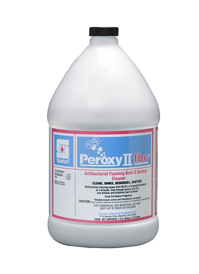 Peroxy II fbc® Caribbean Scent Restroom Clnr 1-Step Disinf 1 GAL Multi Surf Acidic RTU Hydrogen Peroxide Antibac 4/Case