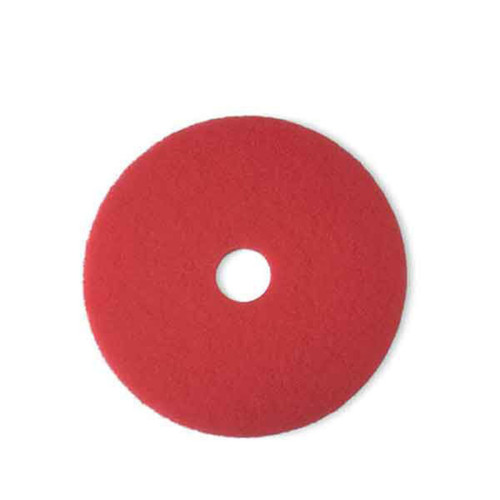3M™ Scotch-Brite™ 5100 Cleaning Pad 16X1 IN Red Non-Woven Polyester Fiber 175-600 RPM Center Hole 5/Case