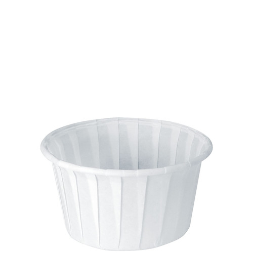 Solo® Souffle & Portion Cup 4 OZ Treated Paper White Leak Resistant 250 Count/Bag 20 Bags/Case 5000 Count/Case