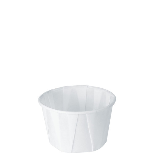 Solo® Souffle & Portion Cup 2 OZ Treated Paper White 250 Count/Bag 20 Bags/Case 5000 Count/Case