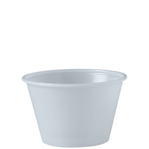 Solo® Souffle & Portion Cup 4 OZ PS Translucent Round Stackable 250 Count/Pack 10 Packs/Case 2500 Count/Case