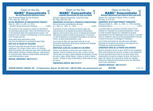 #1 NABC Clean On The Go Product Label 1/Each