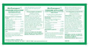 Biotransport Consume Eco-Lyzer Product Label Vinyl White 1/Each