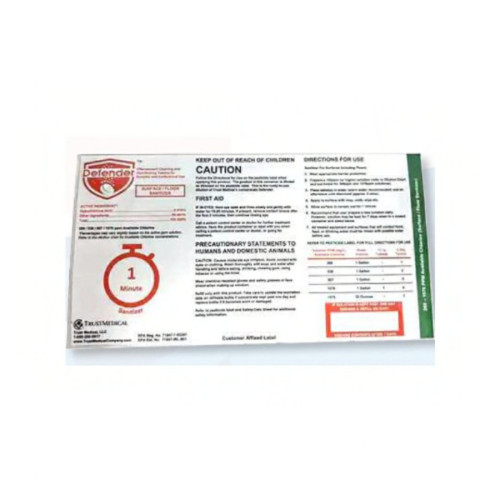 Defender® Floor & Surface Sanitizer Product Label Thermal Transfer 25/Pack