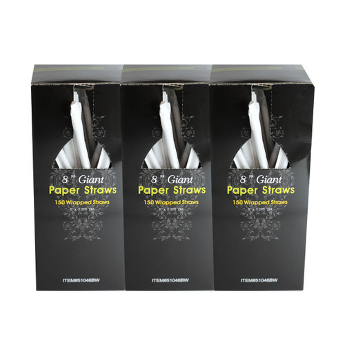 Poly King® Giant Straw 8 IN Paper Kraft Wrapped 600/Case