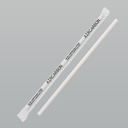 Jumbo Straw 7.75 IN Air Carbon Natural Wrapped 400 Count/Pack 6 Packs/Case 2400 Count/Case