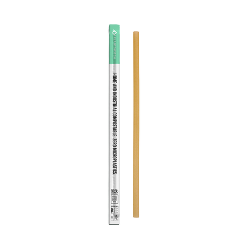 CompostZero™ Jumbo Straw 7.75 IN Natural Wrapped 500 Count/Pack 4 Packs/Case 2000 Count/Case