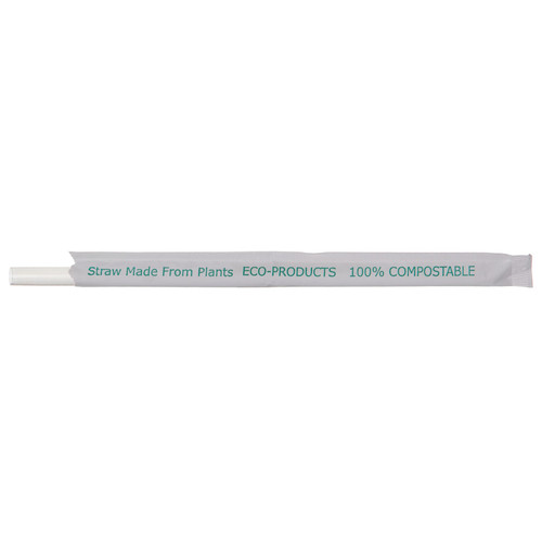 Straw 0.31X7.75 IN PLA Clear Wrapped 7200/Case