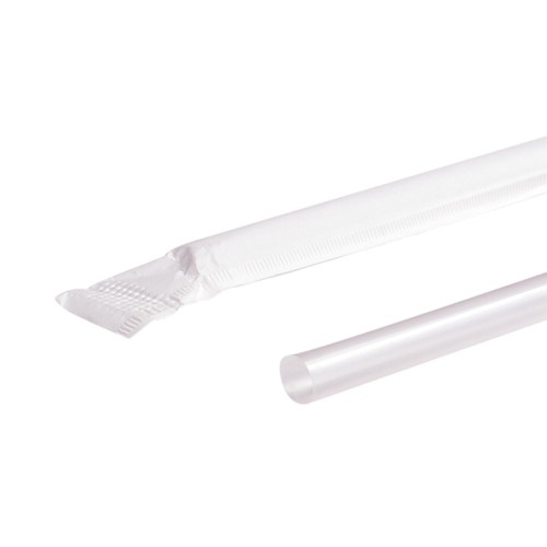 Karat® Jumbo Straw 0.2X7.75 IN Plastic Clear Paper Wrapped 2000/Case