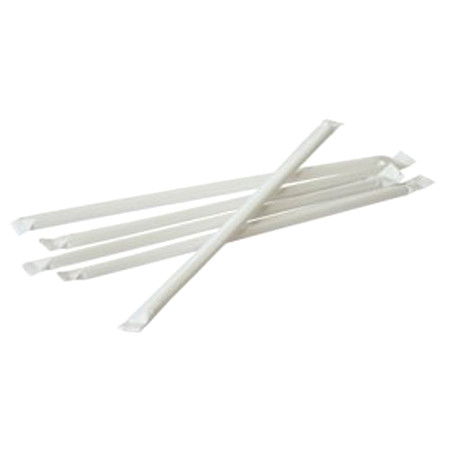 Victoria Bay Jumbo Straw 7.75 IN Plastic Translucent Wrapped 500 Count/Pack 24 Packs/Case