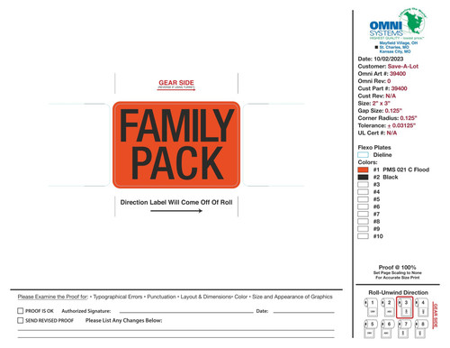 Family Pack Large Label 1000 Count/Roll 4 Rolls/Case