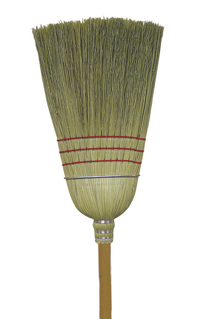 O-Cedar® Janitor Warehouse Broom 1.125 IN 42IN Natural Corn/Yucca Blend Pine Lacquered With 10IN Head 3 Sew 1/Each
